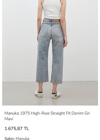 38 Beden mavi Renk Manuka 1975 Yüksek Bel Gri Denim Pantolon