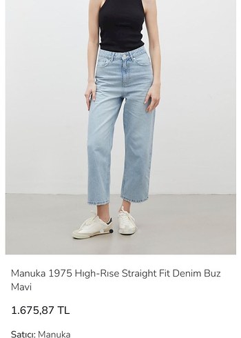 38 Beden Manuka 1975 Yüksek Bel Düz Kesim Denim Pantolon