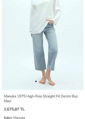 Manuka 1975 Yüksek Bel Düz Kesim Denim Pantolon