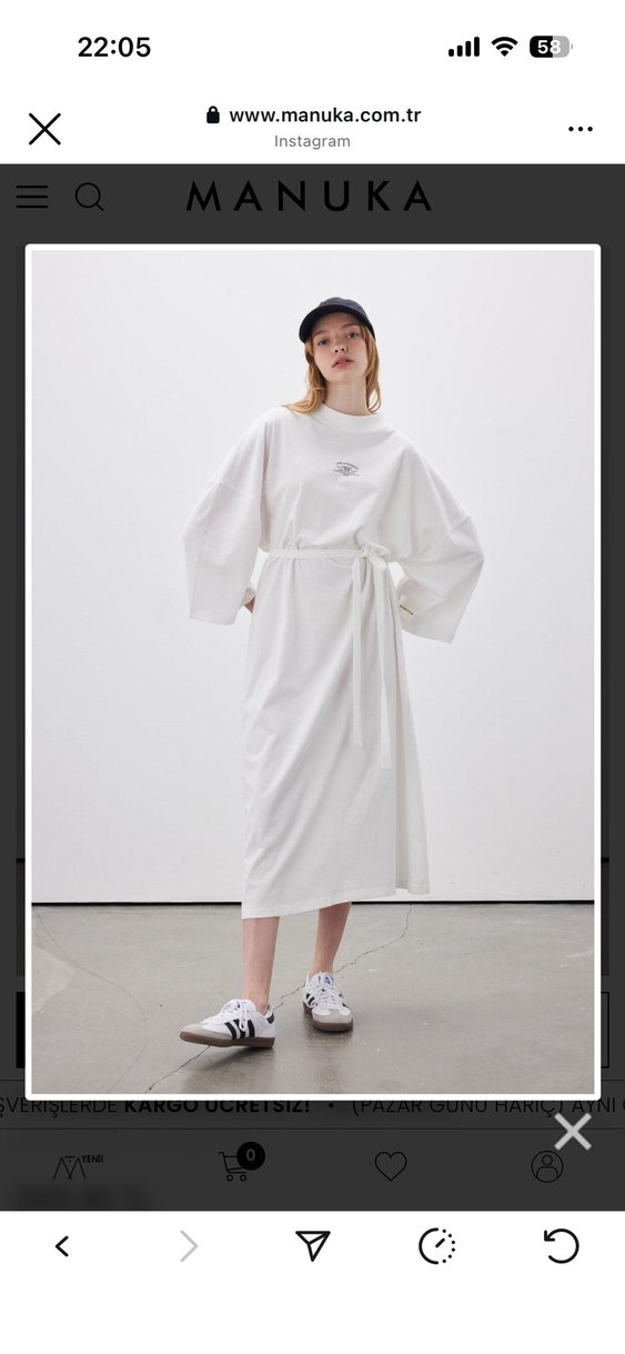 Beyaz Baskılı Salaş Sweatshirt elbise - Görsel 2