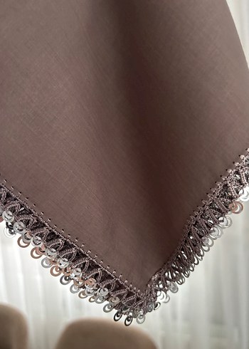 Dantel Detaylı vizon Bohem Kadın Fuları - Görsel 2