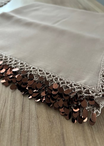 Bej Dantel Detaylı Kadın Fular - Görsel 4