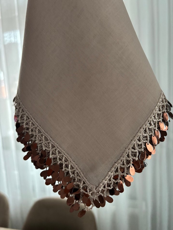 Bej Dantel Detaylı Kadın Fular - Görsel 2