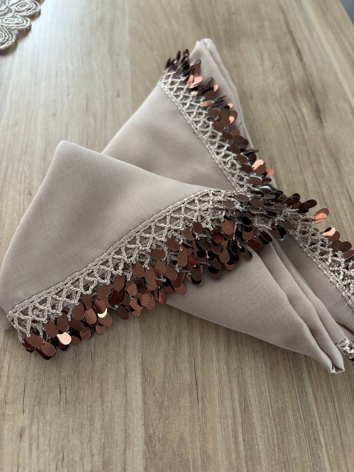 Bej Dantel Detaylı Kadın Fular - Görsel 3