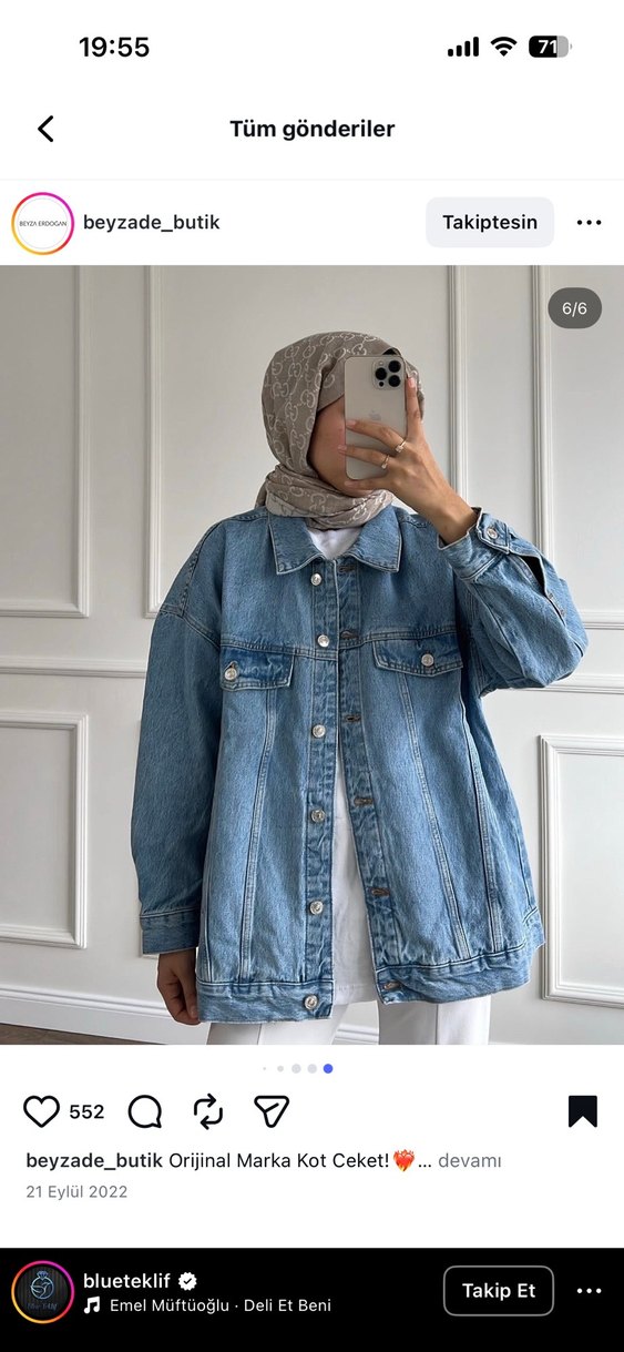 Salaş Kesim Kadın Denim Ceket - Görsel 2