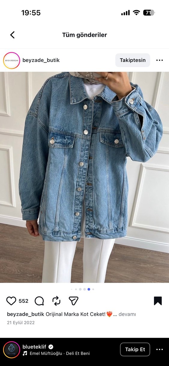 Salaş Kesim Kadın Denim Ceket - Görsel 4