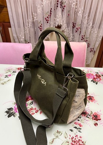 Yeşil Baskılı Kadın Omuz Çantası - Görsel 6