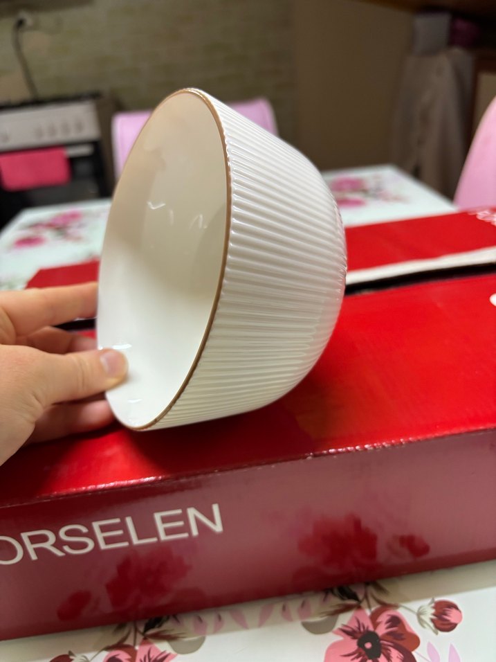 Beyaz güral porselen Kase - Görsel 2