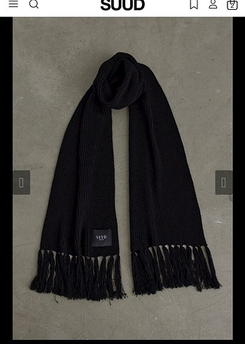 Kadın Siyah Örgü Yün Atkı - Görsel 2