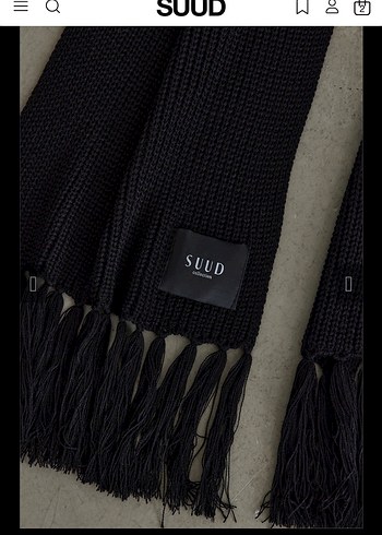 Kadın Siyah Örgü Yün Atkı - Görsel 3