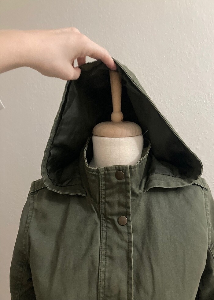 Haki parka trençkot - Görsel 3