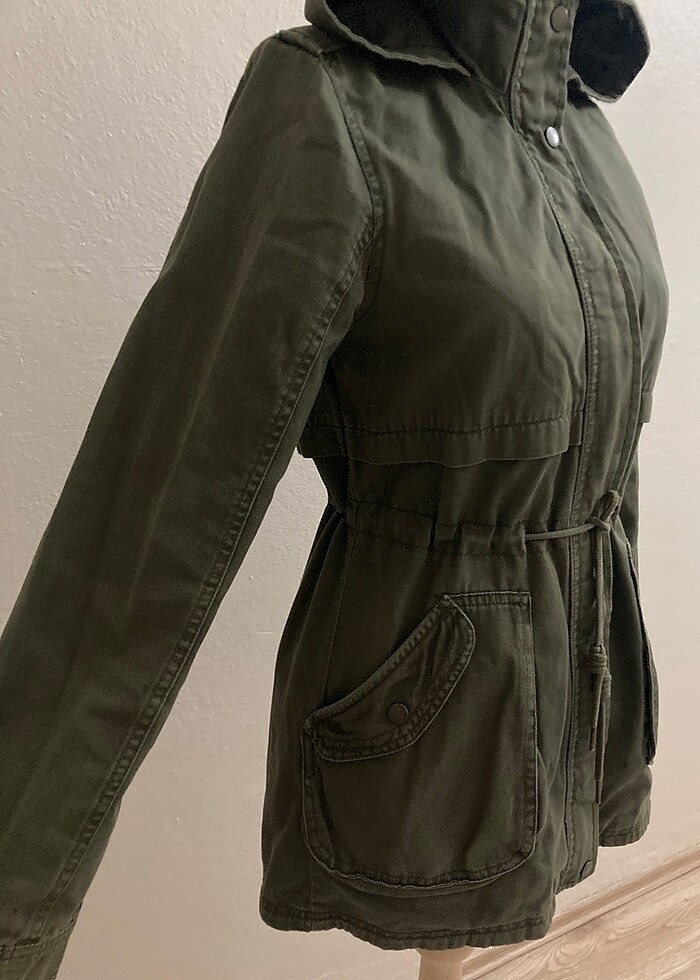 Haki parka trençkot - Görsel 2