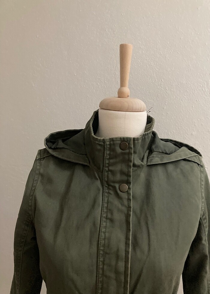 Haki parka trençkot - Görsel 4