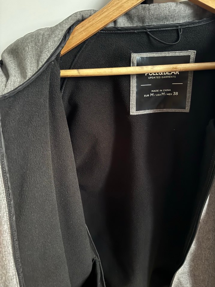 Gri Kapüşonlu Fermuarlı Erkek Ceket - Görsel 3