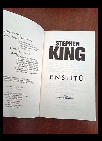 STEPHEN KİNG - ENSTİTÜ