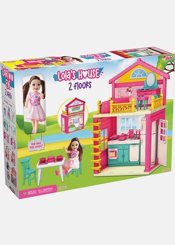 Pembe Pastel Renkli 2 Katlı Oyuncak Ev - Görsel 2