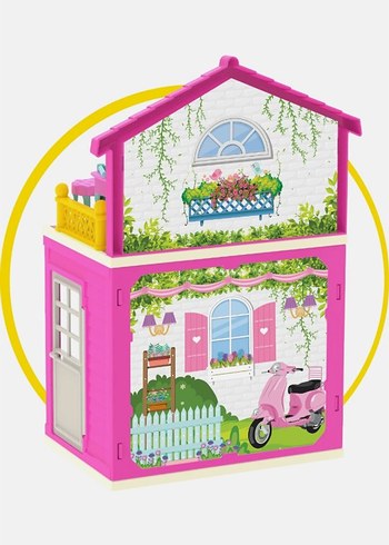 Pembe Pastel Renkli 2 Katlı Oyuncak Ev - Görsel 5