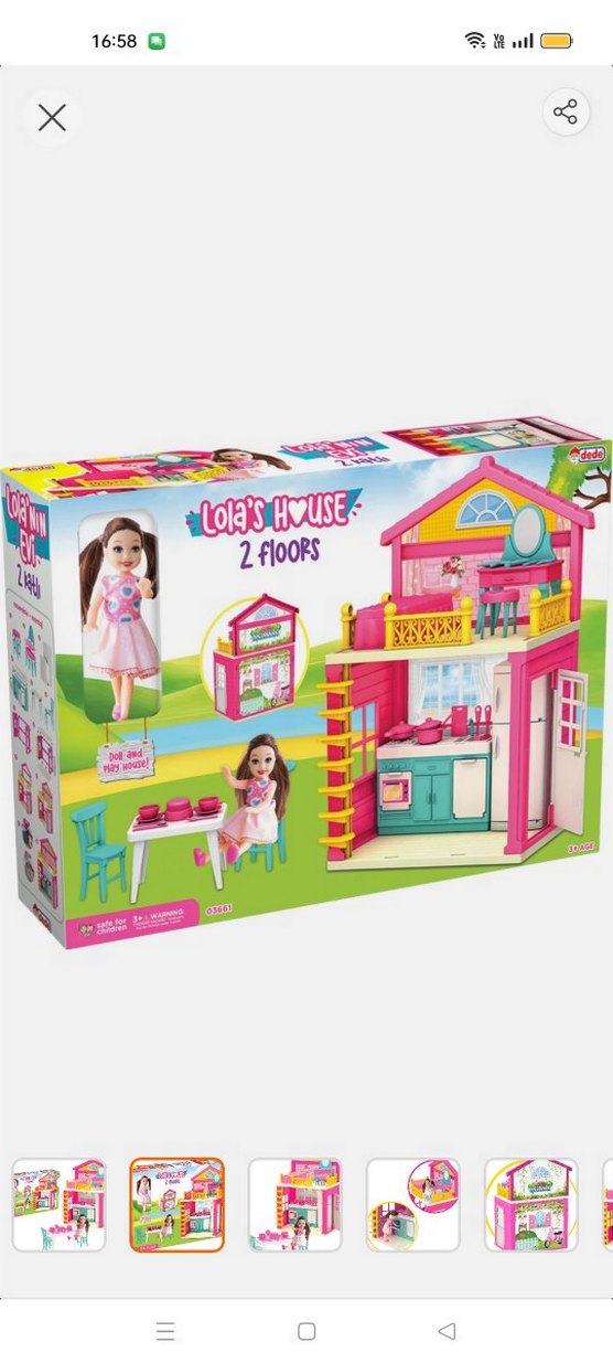 Pembe Pastel Renkli 2 Katlı Oyuncak Ev - Görsel 2