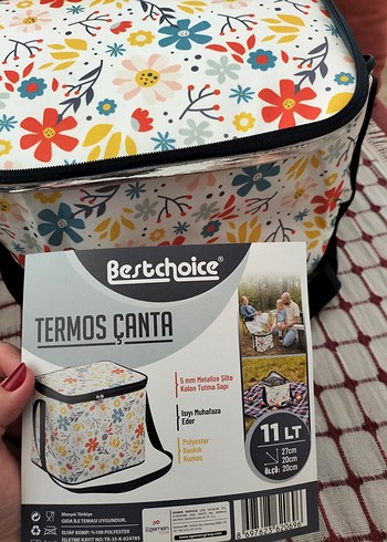 Beden Çiçek Desenli Çok Renkli Termos Çanta 11 LT