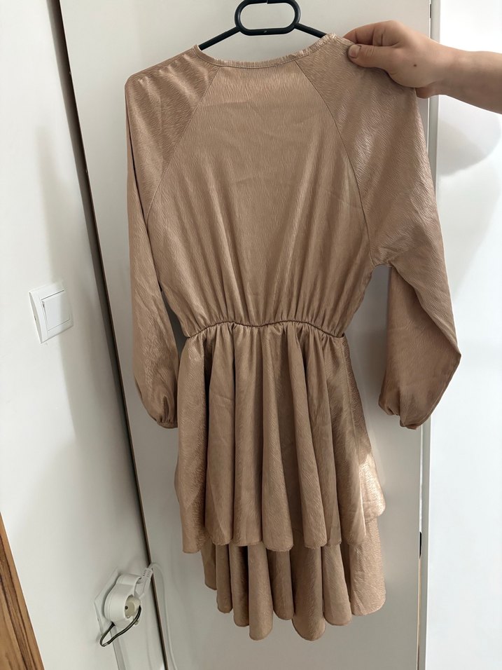 Bej Parizyen Bohem Midi Kadın Elbise - Görsel 4