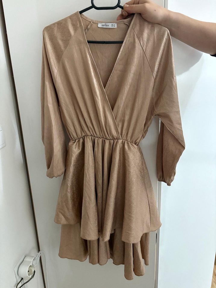 Bej Parizyen Bohem Midi Kadın Elbise - Görsel 2