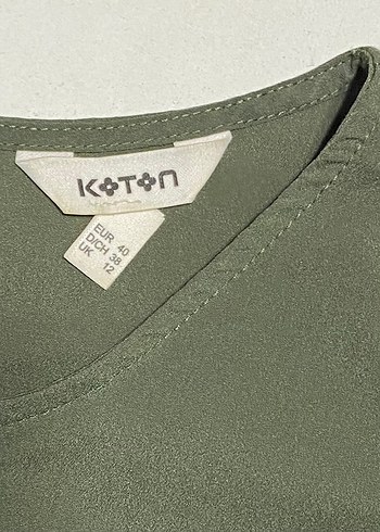 Kısa Kollu Haki Kadın Bluz - Görsel 3