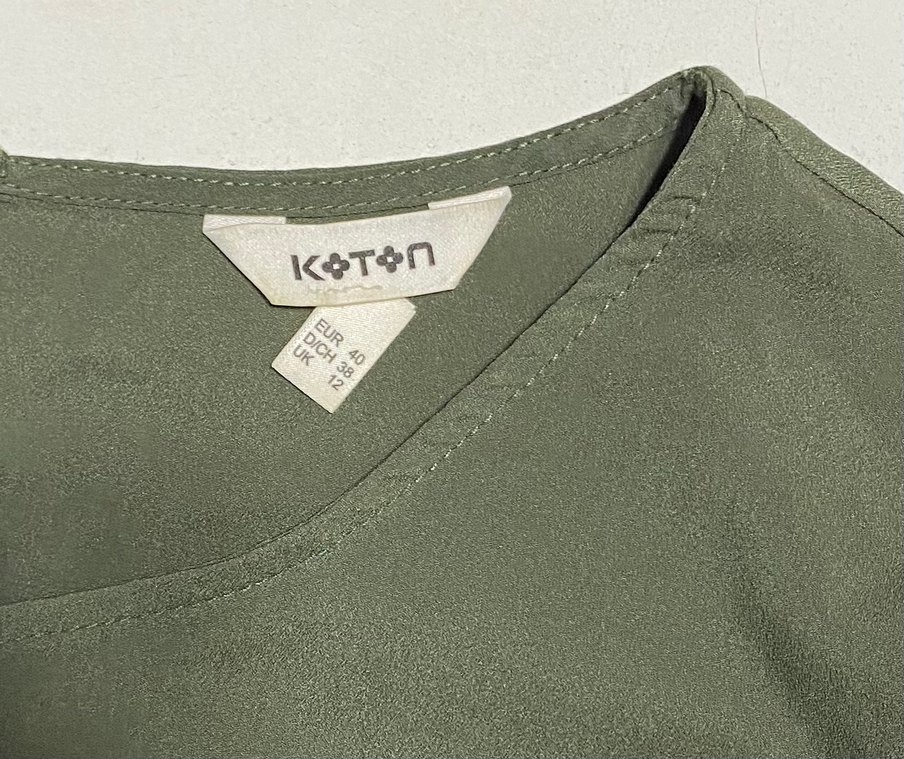 Kısa Kollu Haki Kadın Bluz - Görsel 3