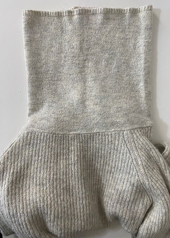 Bej Yüksek Yakalı Kadın Triko Kazak - Görsel 3