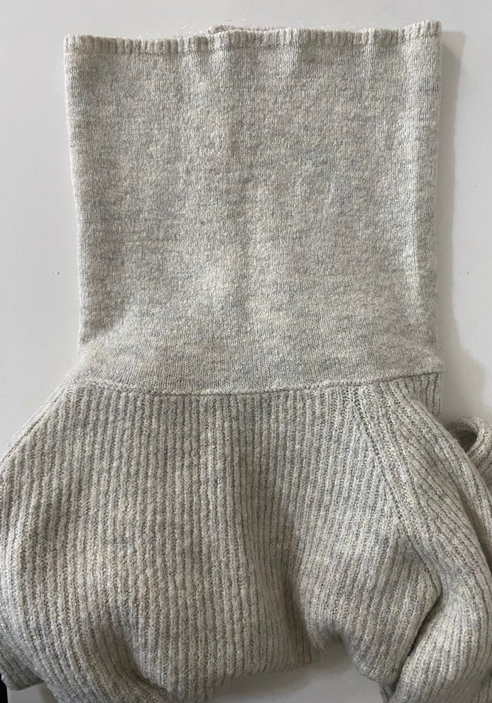 Bej Yüksek Yakalı Kadın Triko Kazak - Görsel 3