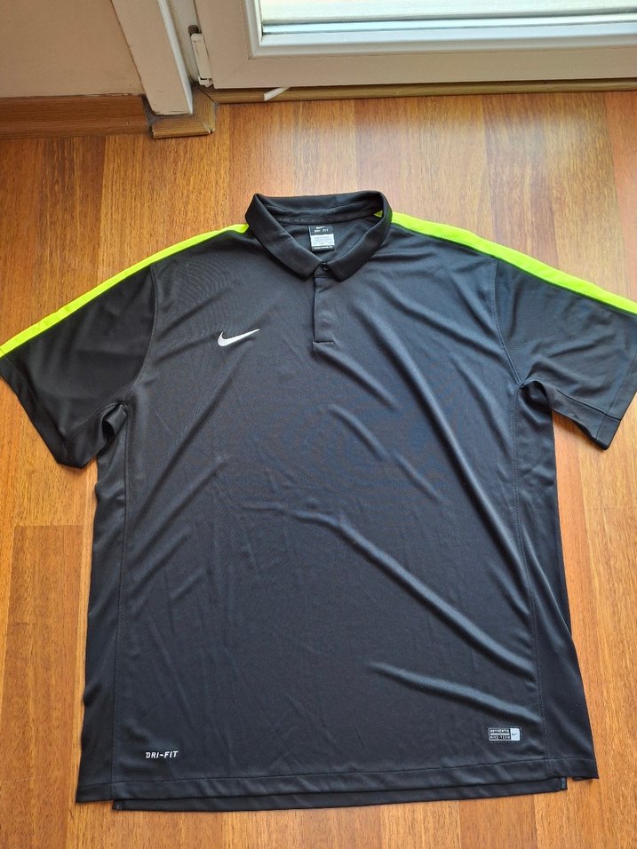 Gri drifit kumas spor Nike Erkek Kısa Kollu Polo Tişört - Görsel 3