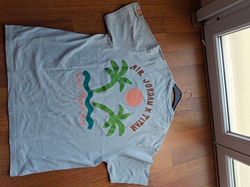 Gri Pamuklu Nike air jordan Tişört - Görsel 3