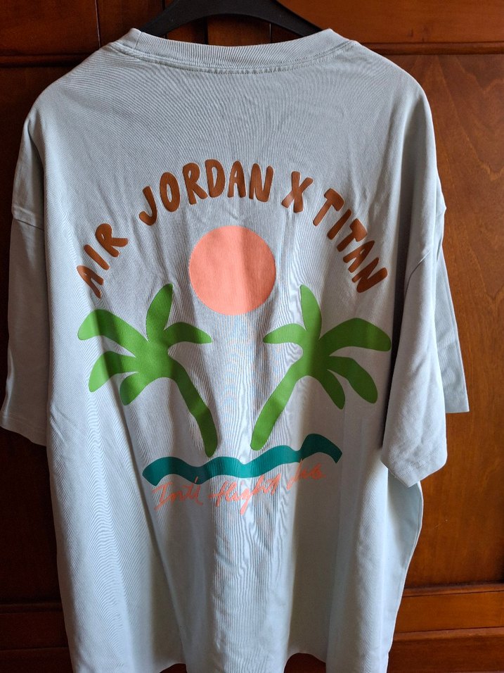 Gri Pamuklu Nike air jordan Tişört - Görsel 2