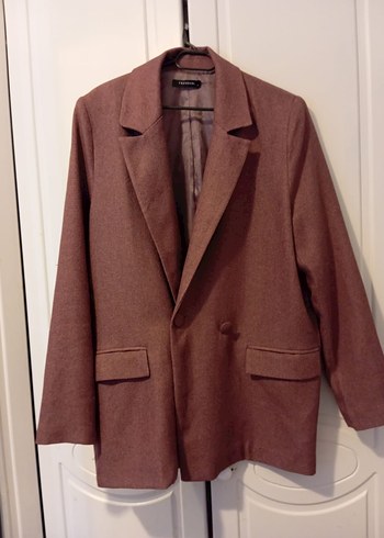 Düğmeli Kahverengi Kadın Blazer Ceket - Görsel 4