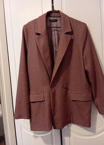 Düğmeli Kahverengi Kadın Blazer Ceket - Görsel 2