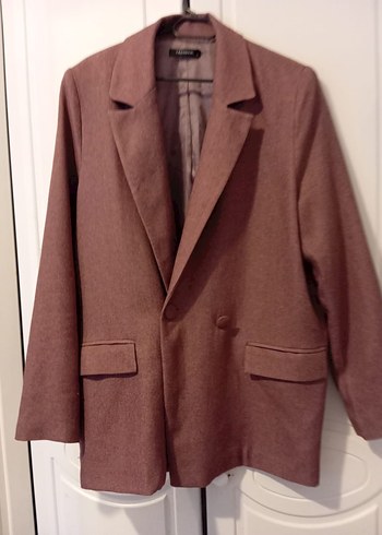 Düğmeli Kahverengi Kadın Blazer Ceket - Görsel 3