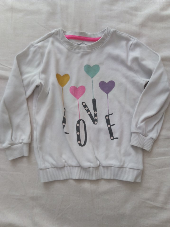 Kız Beyaz Baskılı Sweatshirt - Görsel 2