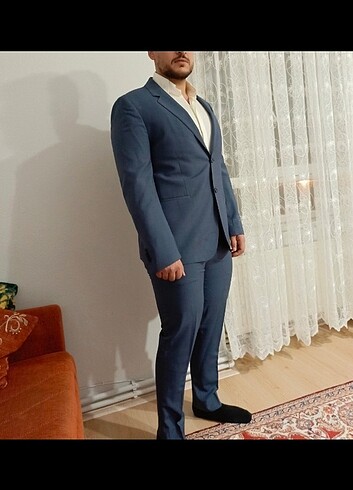 54 Beden mavi Renk Fabrika fulop kesim takım elbise 