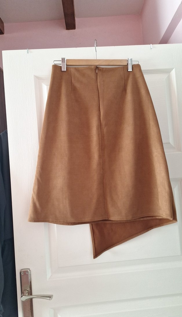 Bej Süet Midi Hamile Kemerli Etek - Görsel 3