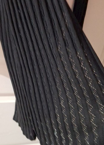 Siyah Uzun Kollu Piliseli Triko Elbise - Görsel 2