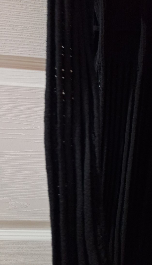 Siyah Uzun Kollu Piliseli Triko Elbise - Görsel 3