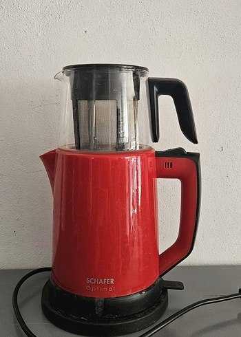 Koyu kırmızı su ısıtıcılı çay makinesi - Görsel 4