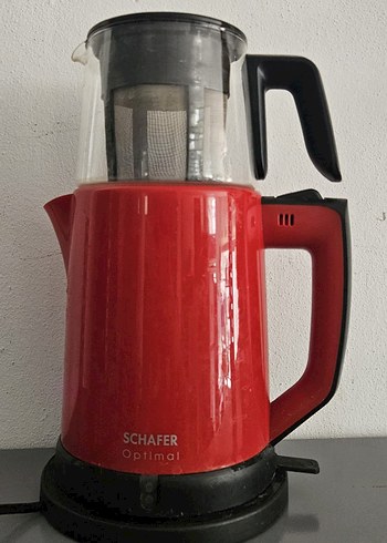 Koyu kırmızı su ısıtıcılı çay makinesi - Görsel 5