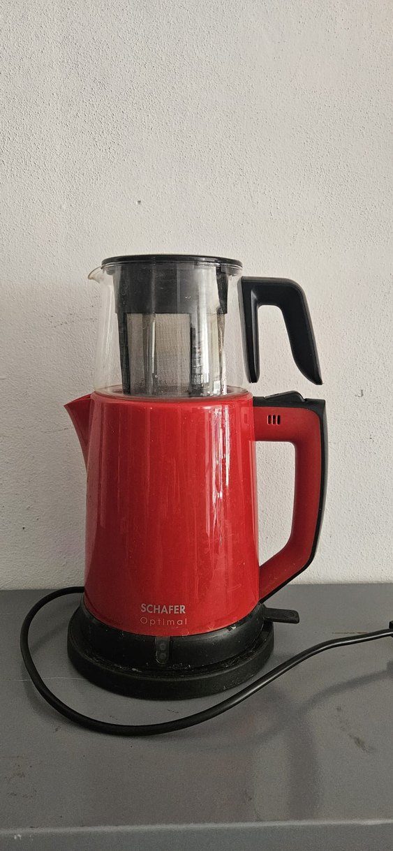 Koyu kırmızı su ısıtıcılı çay makinesi - Görsel 4