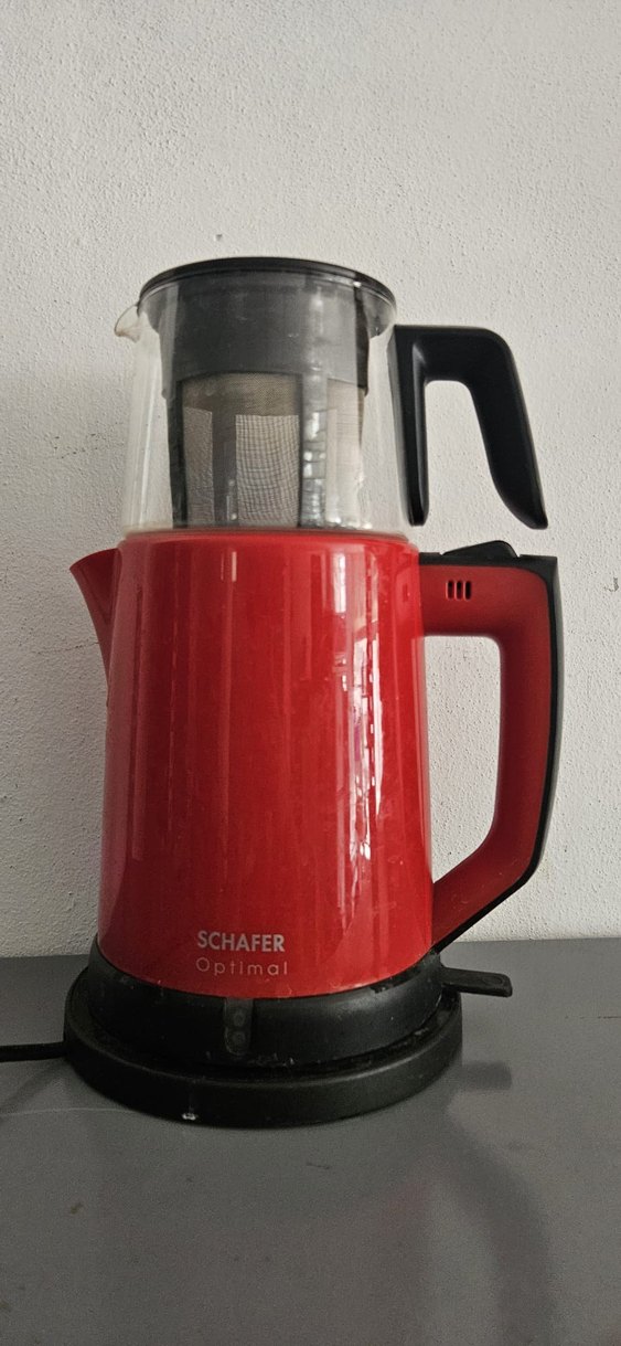 Koyu kırmızı su ısıtıcılı çay makinesi - Görsel 5