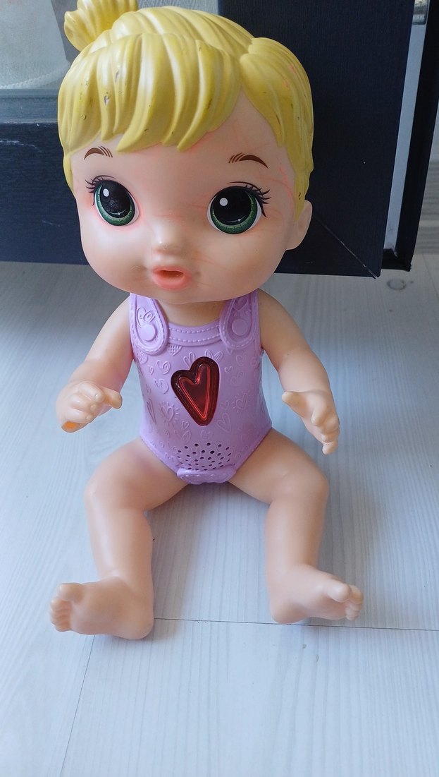 Sarı Saçlı Pembe Bebek Oyuncak sesli - Görsel 3