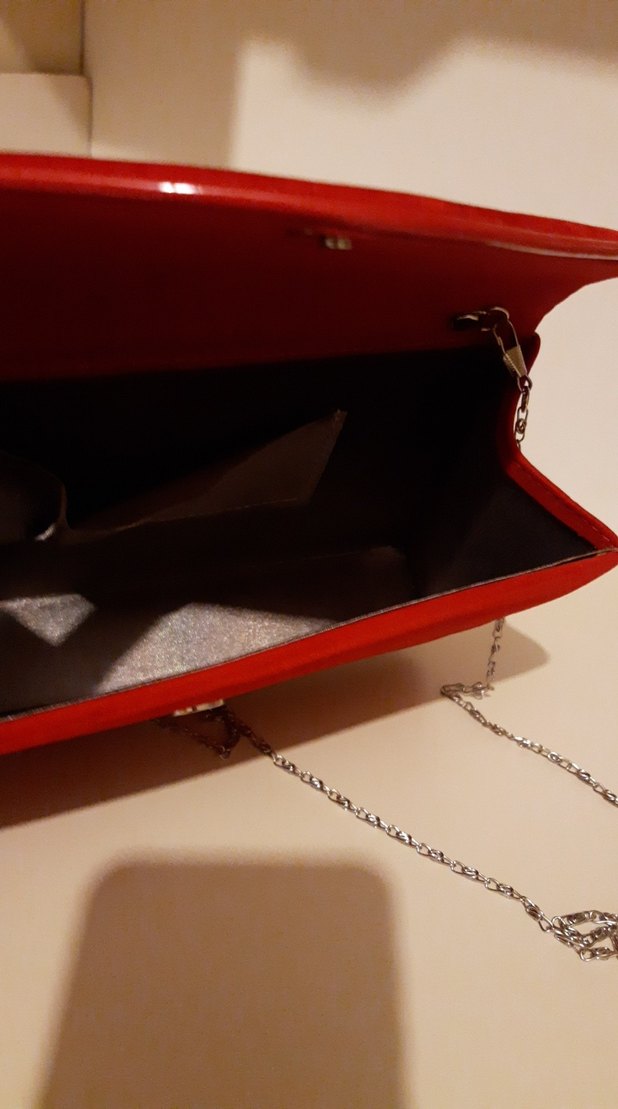Kırmızı Süet Zincir Detaylı Kadın Portföy Çanta - Görsel 5