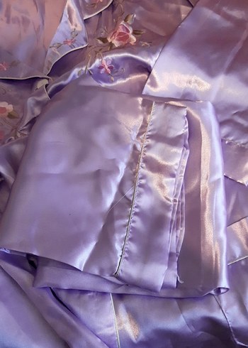 Nakışlı Mor Kadın Pijama Takımı - Görsel 6