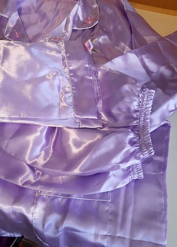 Nakışlı Mor Kadın Pijama Takımı - Görsel 7