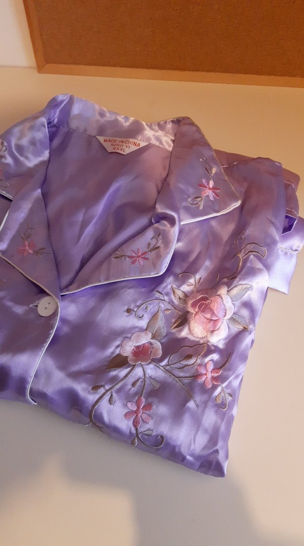 Nakışlı Mor Kadın Pijama Takımı - Görsel 2