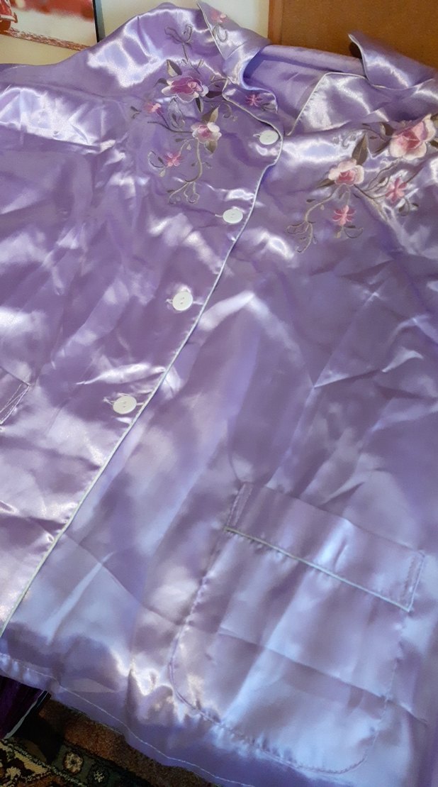 Nakışlı Mor Kadın Pijama Takımı - Görsel 4